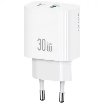 Lādētājs usams USA001632 30W 1×USB-C 1×USB-A ātrā uzlāde