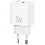 Lādētājs usams USA001632 30W 1×USB-C 1×USB-A ātrā uzlāde