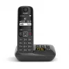 Gigaset AS690A Analog/DECT telefons zvanītāja ID Melns