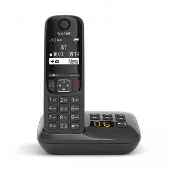 Gigaset AS690A Analog/DECT telefons zvanītāja ID Melns