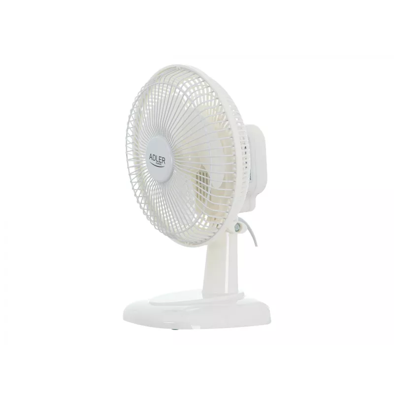 Adler | Ventilators ar skavu | AD 7317 | Galda ventilators | Balts | Diametrs 15 cm | Ātrumu skaits 2 | 30 W