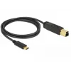 USB kabelis DeLOCK 83675 USB 3.2 Gen 2 1m USB C USB B melns