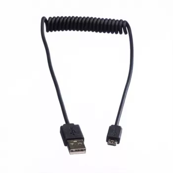 ROLINE USB 2.0 spirālveida kabelis — A — Micro B — ST/ST 1,0 m — ekranēts — USB 2.0 Type Micro B — 1 mm — spirālveida (11.02.8317)