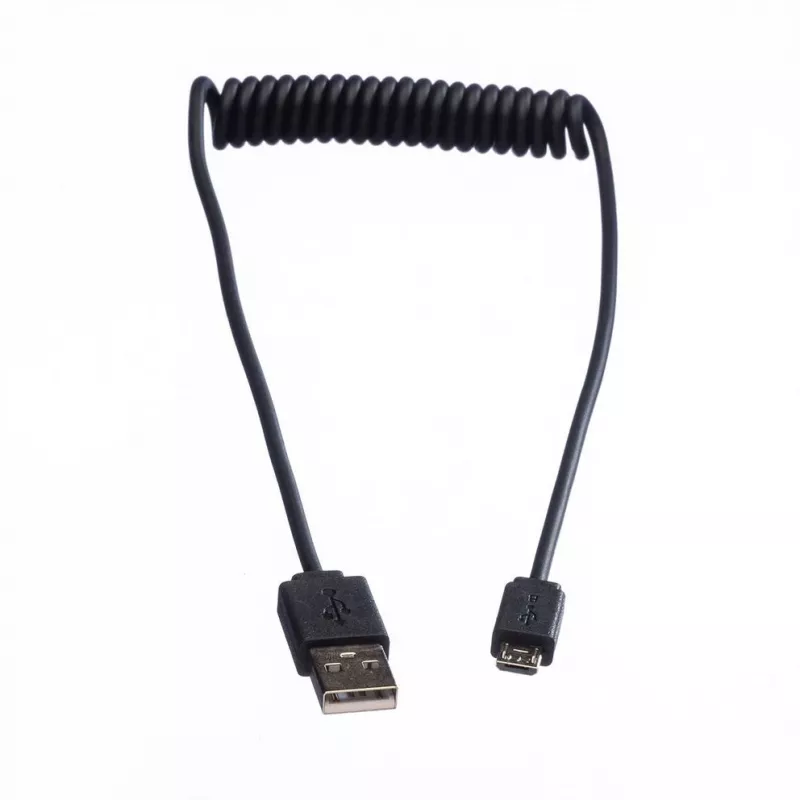 ROLINE USB 2.0 spirālveida kabelis — A — Micro B — ST/ST 1,0 m — ekranēts — USB 2.0 Type Micro B — 1 mm — spirālveida (11.02.8317)