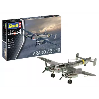 Plastmasas modeļa komplekts REVELL Arado AR-240 mērogā 1:72 — lidmašīnas montāžas modelis