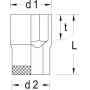 Trieciena ligzda Gedore 6234070 Dziļums 40 mm Augstums 30 mm Svars 32 g