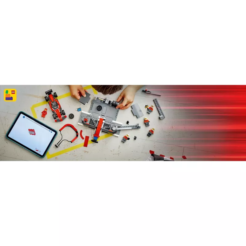 LEGO City F1 boksu pieturas komplekts 60443 — Ferrari F1 auto, 322 detaļas, 5 minifigūras, vecums 6+