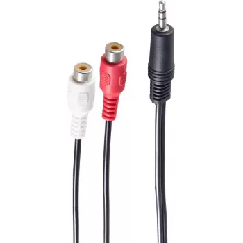 Audio kabelis ShiverPeaks BS30771-1.5 1.5 m 3.5 mm uz 2 x RCA melns
