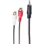 Audio kabelis ShiverPeaks BS30771-1.5 1.5 m 3.5 mm uz 2 x RCA melns