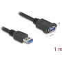 DeLOCK USB kabelis, USB Type-A vīr. – siev., 1 m, 5 Gbps, melns