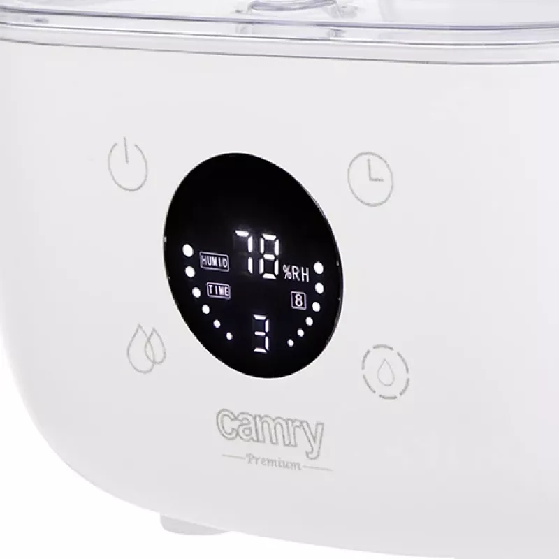 Camry | CR 7973w | Gaisa mitrinātājs | 23 W | Ūdens tvertnes tilpums 5 L | Piemērots telpām līdz 35 m² | Ultraskaņas | Mitrināšanas jauda 100-260 ml/h | Balts