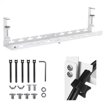 Maclean galda apakšējais kabeļu organizators, maks. slodze 5 kg, maks. 728 mm, balts, MC-103 W