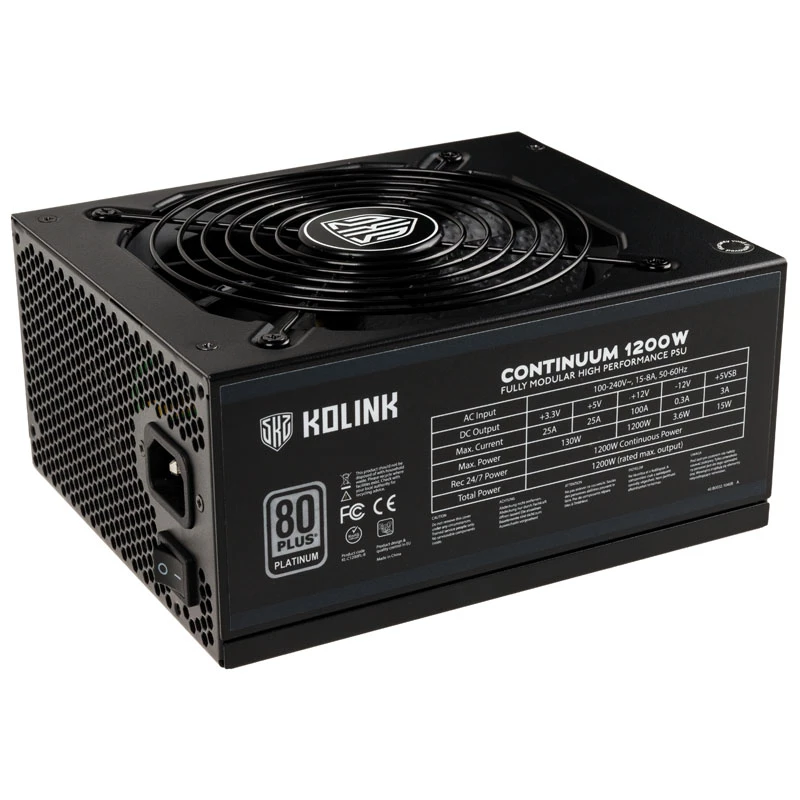 Barošanas bloks Kolink Continuum 80 PLUS Platinum modulārs 1200W