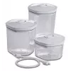 Vakuuma pārtikas trauku komplekts Solis 92278 — sešstūra 700 ml, 1,4 l, 2 l, balts/caurspīdīgs, piemērots ledusskapim un saldētavai