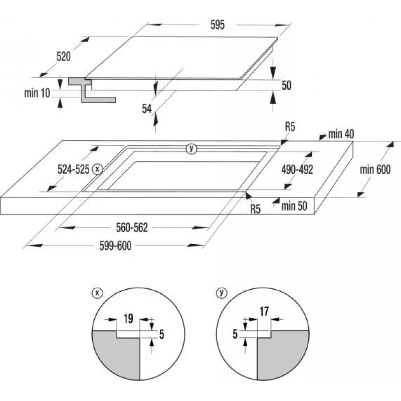 Gorenje GI6432BCWF Melns Built-in 60 cm Zone induction hob 4 zone(s)