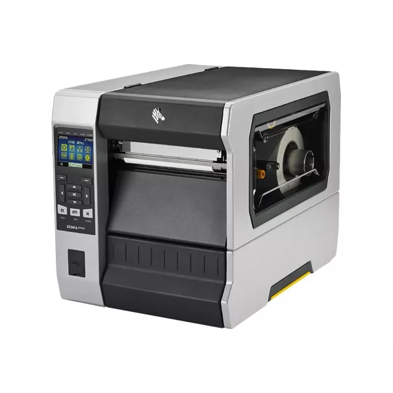 Etiķešu printeris Zebra ZT620 — termopārnese, 300×300 DPI, 168 mm drukas platums, LCD, Ethernet, Bluetooth, pelēks/melns
