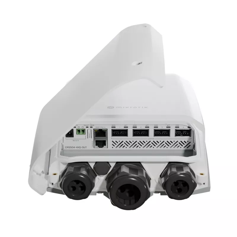 Mikrotik CRS504-4XQ-OUT tīkla slēdzis Pārvaldīts L3 Fast Ethernet (10/100) Power over Ethernet (PoE) 1U Balts