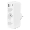 Strāvas sadalītājs MACLEAN MCE248 F/W — 3 maiņstrāvas kontaktligzdas (1×16A, 2×6A) + 4×USB (2×A, 2×C PD 20W), ES kontaktdakša, balts