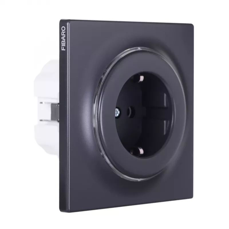 Kontaktligzda Type F Fibaro FGWSONF-011-8, 1 ligzda, 110–230V, 50/60Hz, melna