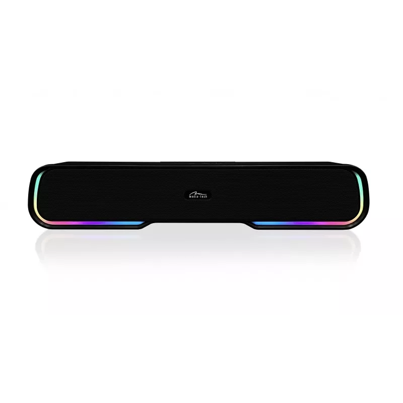 Skaļruņi MEDIA‑TECH Phantom MT3180 skaņas josla 450W RMS, 80W ar baterijām darbināma, Bluetooth, vadu un bezvadu, melna
