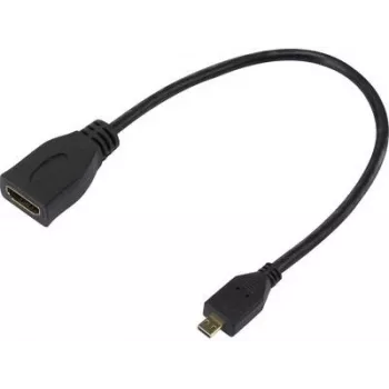 SpeaKa Professional HDMI adapteris [1x HDMI spraudnis D Micro — 1x HDMI ligzda] Melns Zelta pārklājuma spraudkontakti (SP-7870588)
