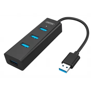 UNITEK Y-3089 interfeisa centrmezgls USB 3.2 Gen 1 (3.1 Gen 1) Type-A 5000 Mbit/s Melns