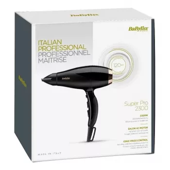 BaByliss Super Pro 2300 matu fēns, 2300 W, melns/zelta