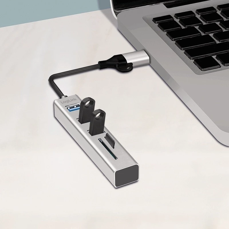 USB3.0 centrmezgls USB-A, SD/microSD slots, 2in1