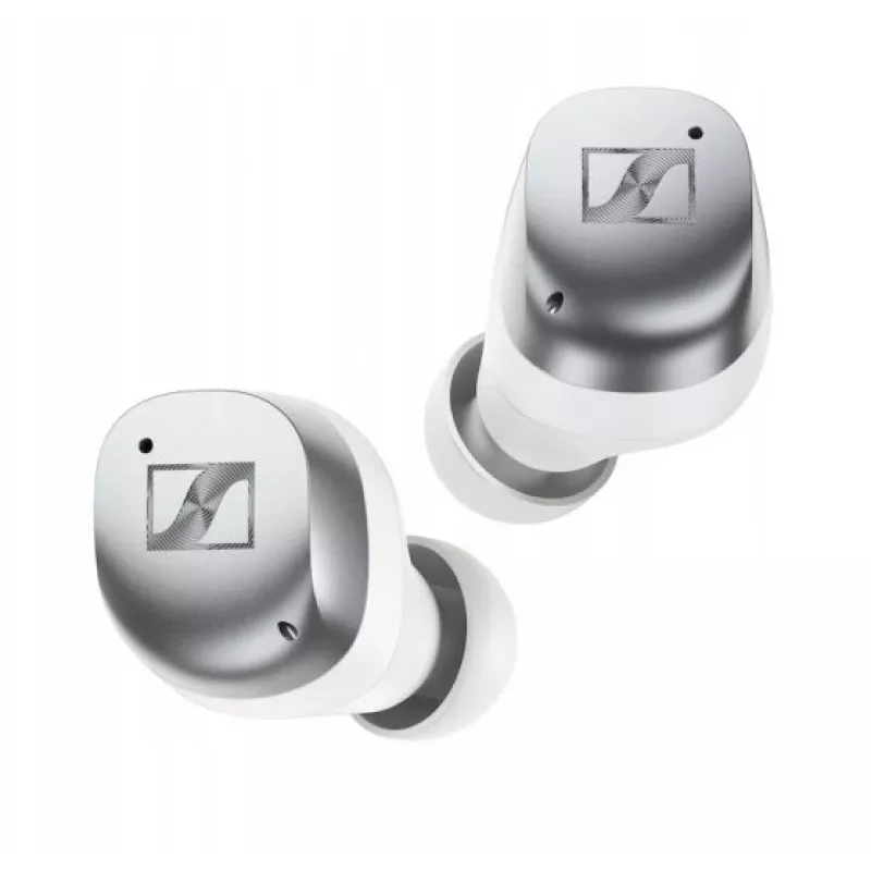 SENNHEISER Momentum MTW4 Wireless Bluetooth Noise-Cancelling Sports Earbuds - balta & Silver