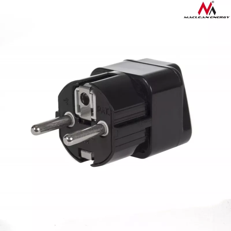 Strāvas kontaktdakšas adapteris Maclean MCE155 NEMA 5-15P Type E FR Melns