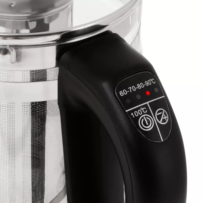 Adler Tējkanna | AD 1299 | Elektriskā | 2200 W | 1,5 L | Stikla | 360° rotējoša pamatne | Melna