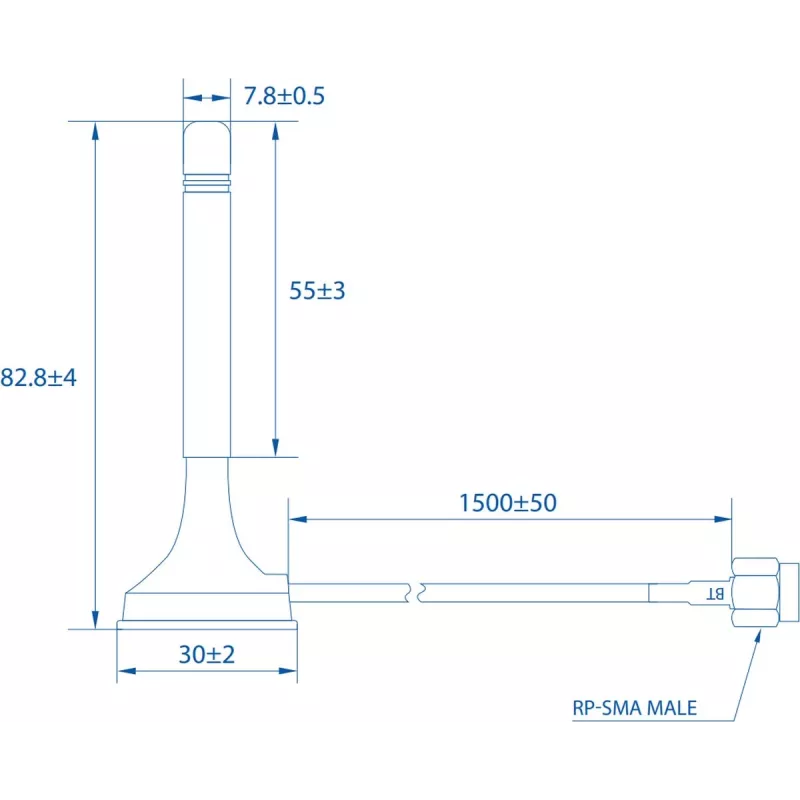 Antena Teltonika PR1KRT25 2,5 dBi RP-SMA 2,4-2,5 GHz