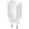 Lādētājs T66 45W GaN CC290 USB-A + USB-C