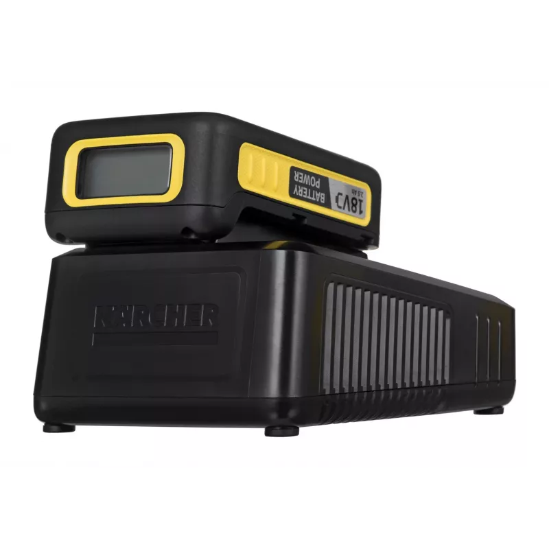 Baterijas un lādētāja komplekts Karcher Power 18 V 2.5 Ah, 1 baterija, 1 lādētājs, dzeltens