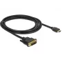 DeLOCK - Video kabelis - Single Link - HDMI / DVI - DVI-D (V) uz HDMI (V) - 2 m - Trīskārša izolācija - Melns - Īkšķskrūves