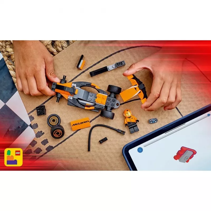 LEGO City F1 Racer McLaren Racing Car 60442 — konstruktoru komplekts, 86 detaļas, 1 minifigūra, vecumam 6+