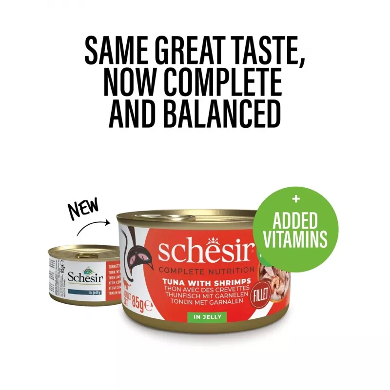 SCHESIR želejā Tunzivs ar garnelēm - mitrā kaķu barība - 85 g