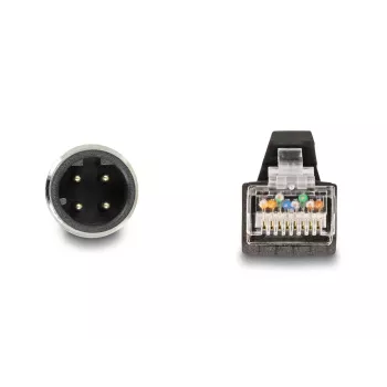 Tīkla kabelis DeLOCK M12 kabelis D kodēts 4 kontaktu tēviņš uz RJ45 tēviņš PUR (TPU) 5m