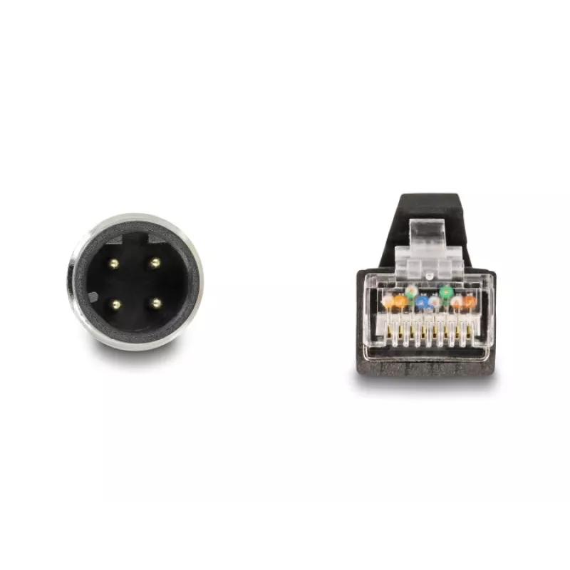 Tīkla kabelis DeLOCK M12 kabelis D kodēts 4 kontaktu tēviņš uz RJ45 tēviņš PUR (TPU) 5m