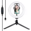 Statīva stiprinājums Puluz ar 20 cm LED gredzenu vlogojumam PKT3073B