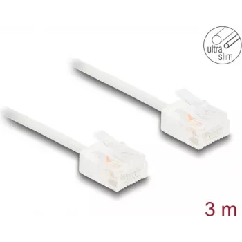 Tīkla kabelis DeLOCK RJ45 Cat.6 UTP Ultra plāns 3m Balts