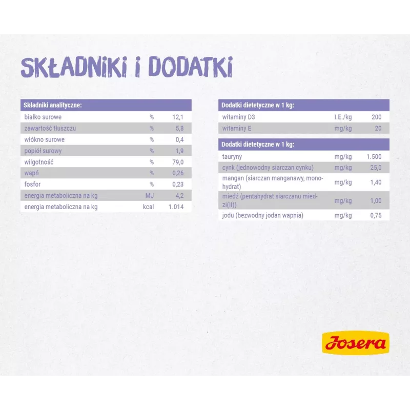 JOSERA vistas fileja ar teļa gaļu - mitrā kaķu barība - 70 g