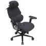Spēļu krēsls thunder x3 FLEX Pro Fabric pelēka — ergonomisks grozāmais sēdeklis, regulējami roku balsti un atgāšanās