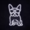 Neona gaisma MANTA Manta SNL66WH French Bulldog balta — dekoratīva LED neona izkārtne franču buldoga formā