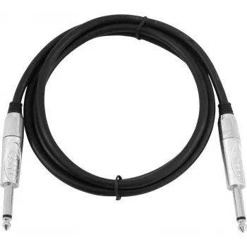 Mono 6,3 mm kabelis Omnitronic 1,5 m — 6,3 mm TS (mono) instrumentu/līnijas kabelis, melns