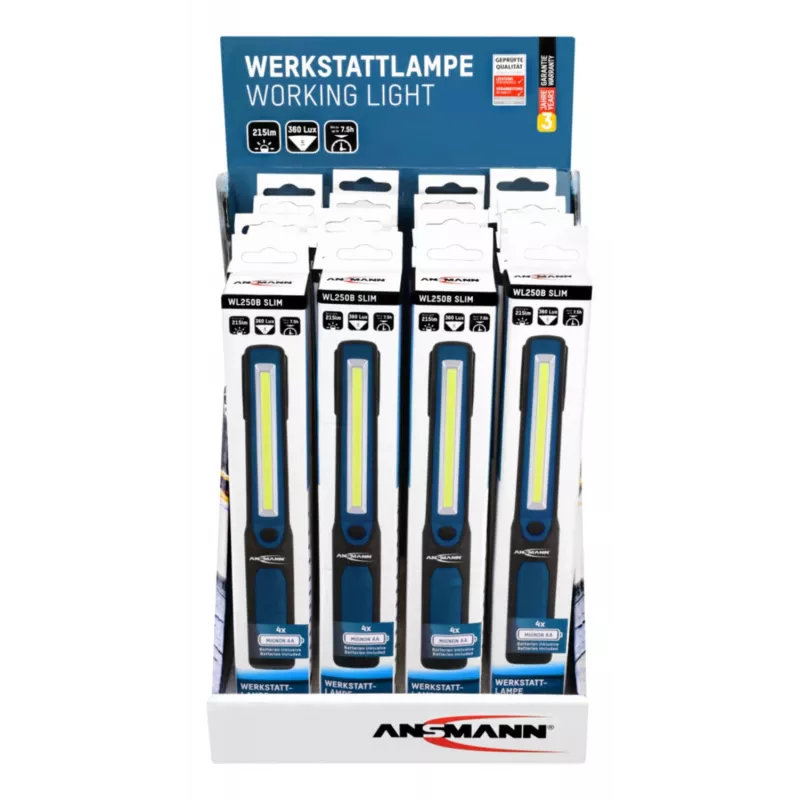 Rokas lukturis Ansmann WL250B Melns Zils COB LED 3W 215lm