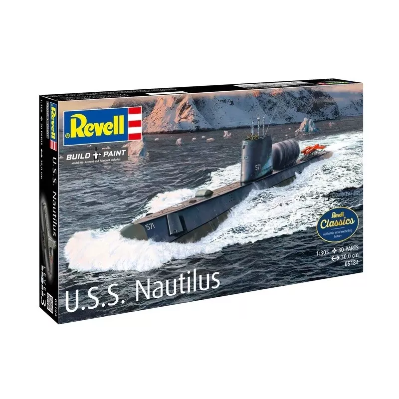 Plastmasas kuģa modelis REVELL U.S.S. Nautilus mērogā 1:305, komplekts 05184