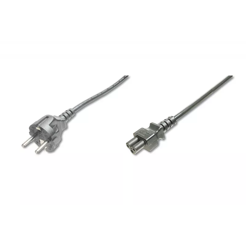 Assmann Strāvas pieslēguma kabelis. Schuko - C5 M/F. 1,2 m. H05VV-F3G 0,75 mm². melns (AK-440115-012-S)