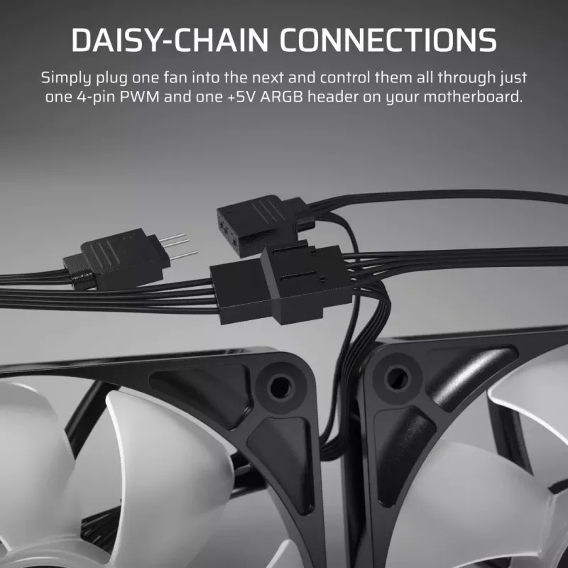 Ventilators Corsair RS140 ARGB 14 cm balts 330-1700 RPM