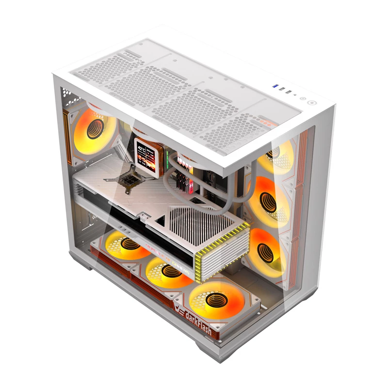 Datorkorpuss Darkflash C280 (balts) ar 7 dzesēšanas ventilatoriem